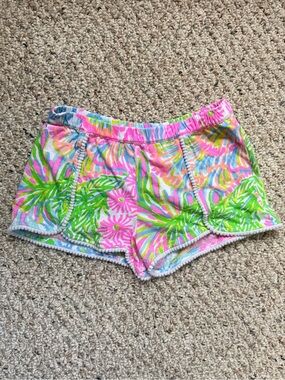 Lilly Pulitzer Girls Pom Trim Cotton Shorts | Size L